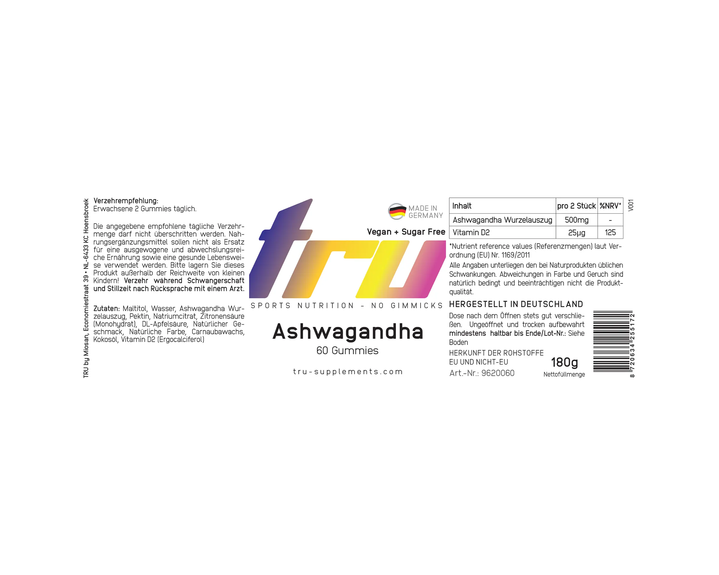 TRU Ashwagandha- 60 Gummies  | TRU